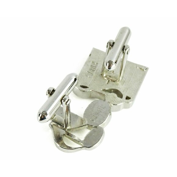 Swank Music Notes Vintage Cufflinks Mismatched Married Pair Treble Clef - Picture 2 of 2